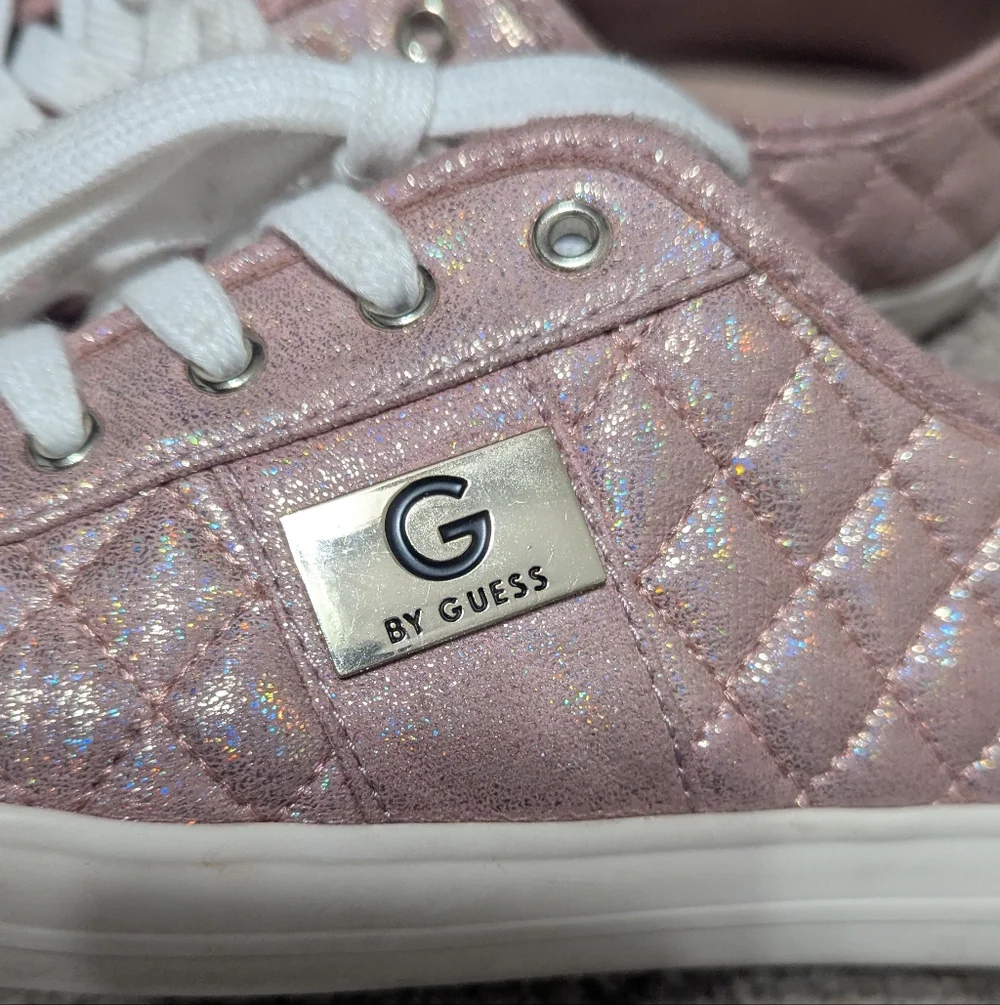 G by Guess Shimmering Pink Quilted Sneakers